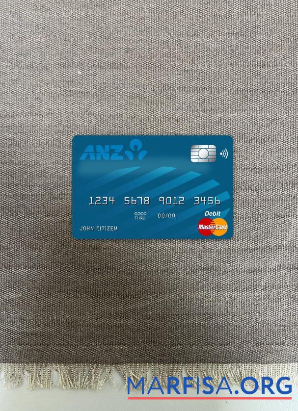 Blank Australia Anz bank master card photolook front download for verification